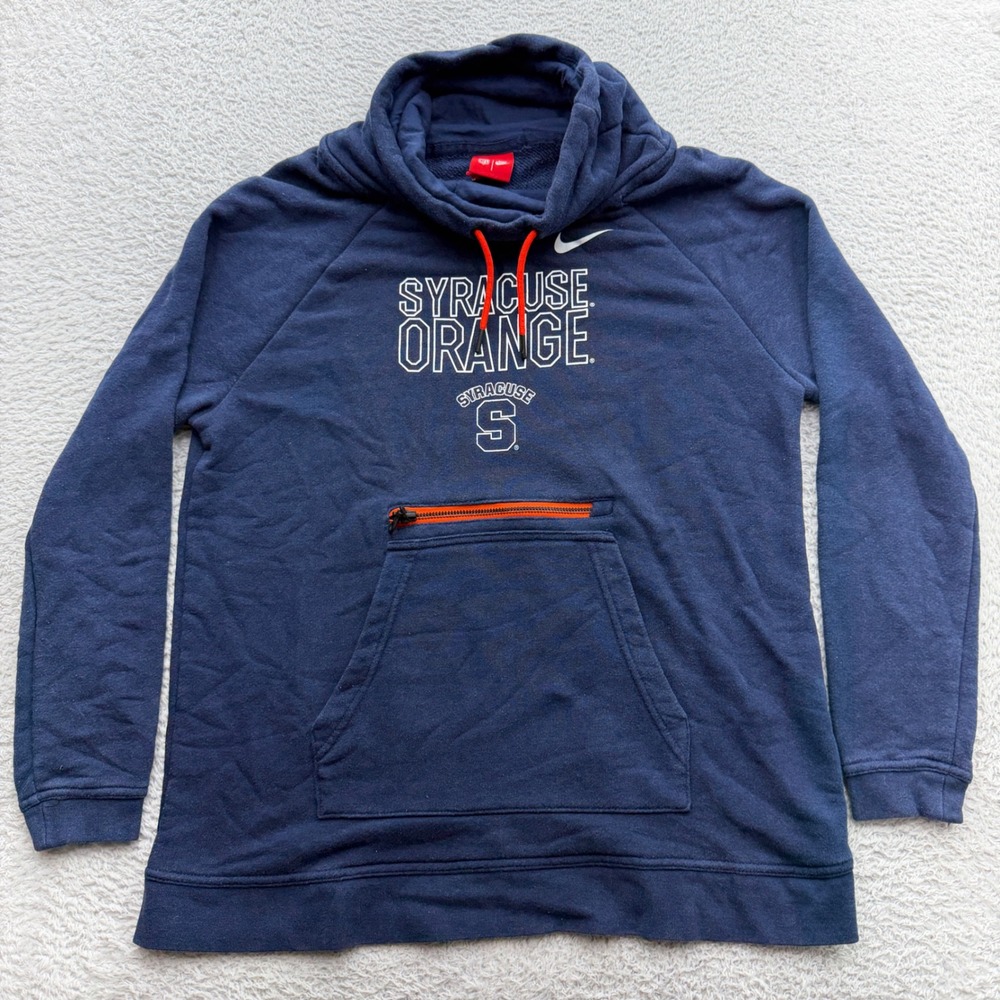 Nike Syracuse Orange Women Small Navy Cowl Neck Pullover Sweatshirt Hoodie